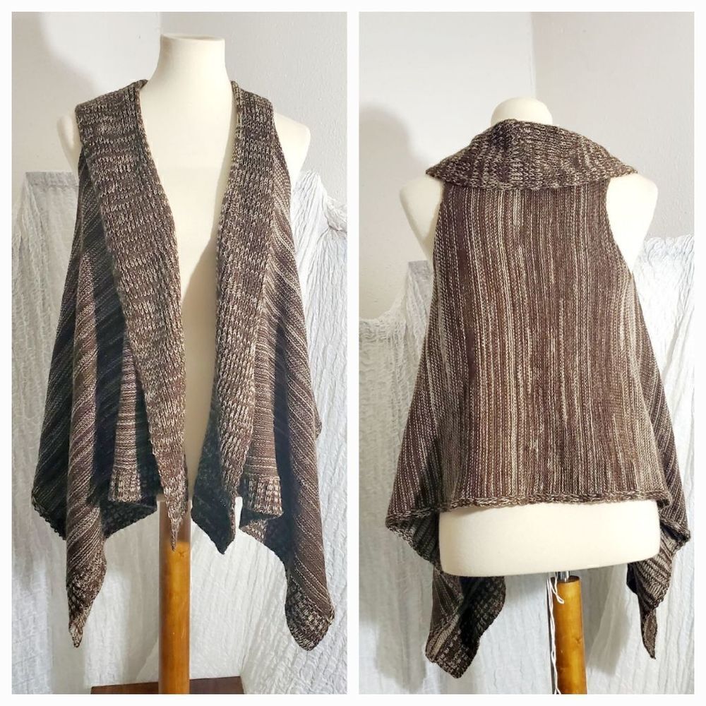Dots Knit Open Sweater Cardigan Size Medium